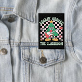 Groovy Teacher Xmas Rockin' Rund um das Klassenzim Button (Insitu)