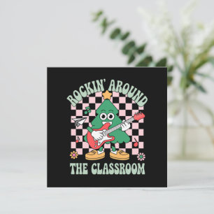 Groovy Teacher Xmas Rockin' Rund um das Klassenzim Einladung