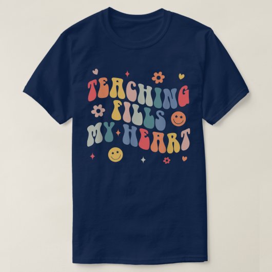 Groovy Teaching füllt meinen Herzlehrer Life Back T-Shirt (Design vorne)
