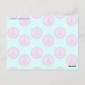 Groovy Teen Hippie Aquamarine und Lila Friedenszei Postkarte (Rückseite)