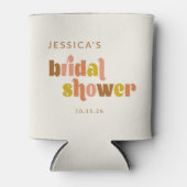 Groovy Terracotta Peach Retro Brautparty Dosenkühler (Vorderseite)