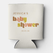 Groovy Terracotta Peach Retro Custom Baby Dusche Dosenkühler (Vorderseite)