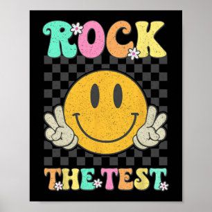 Groovy Test Day Rock the Test Smile Hippie Girls W Poster