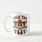 Groovy Test Day rockte das Testlächeln Cowboy Boys Kaffeetasse (Links)