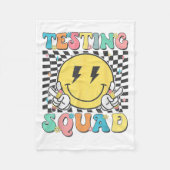 Groovy Test Day Testing Squad Motivation Teacher S Fleecedecke (Vorderseite)