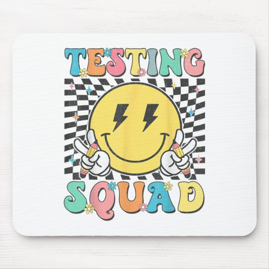 Groovy Test Day Testing Squad Motivation Teacher S Mousepad (Vorne)