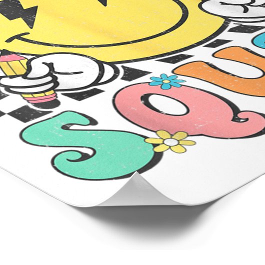 Groovy Test Day Testing Squad Motivation Teacher S Poster (Ecke)