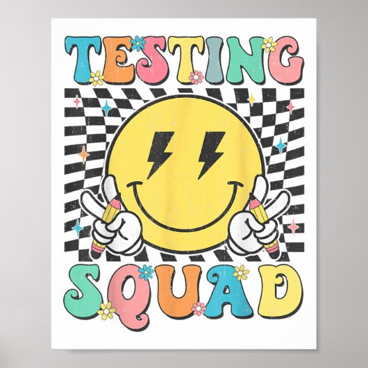 Groovy Test Day Testing Squad Motivation Teacher S Poster (Vorne)