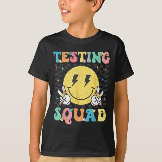 Groovy Test Day Testing Squad Motivation Teacher S T-Shirt (Vorderseite)
