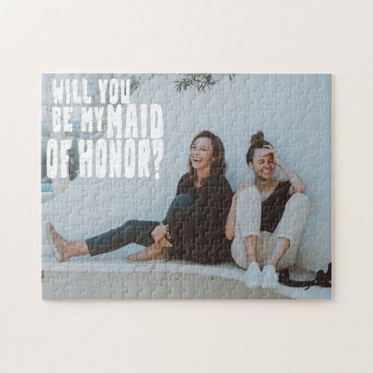 Groovy Text Overlay Maid Honorar Foto Vorschlag Ca Puzzle (Horizontal)