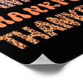 Groovy Thanksgi Herbst Herbst Leopard Retro Thanks Poster (Ecke)