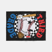 Groovy Third Grade Team Baseball Erster Schultag Fleecedecke (Vorderseite (Horizontal))