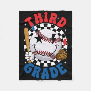 Groovy Third Grade Team Baseball Erster Schultag Fleecedecke