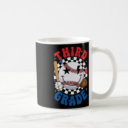 Groovy Third Grade Team Baseball Erster Schultag Kaffeetasse (Rechts)