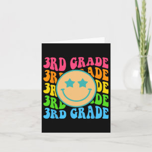 Groovy Third Grade Vibes Face Retro Lehrer Byck Karte