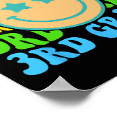 Groovy Third Grade Vibes Face Retro Lehrer zurück Poster (Ecke)