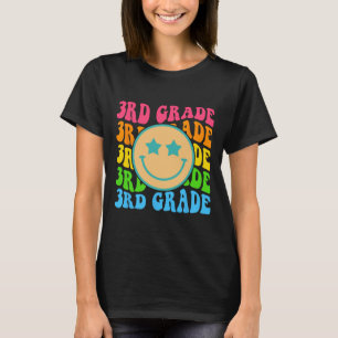 Groovy Third Grade Vibes Face Retro Lehrer zurück T-Shirt
