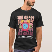 Groovy Third Grade Vibes Face Retro Lehrer zurück T-Shirt (Vorderseite)