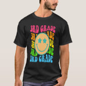 Groovy Third Grade Vibes Face Retro Teachers Back T-Shirt (Vorderseite)