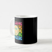 Groovy Third Grade Vibes Gesicht Retro Lehrer Byck Kaffeetasse (Vorderseite Links)