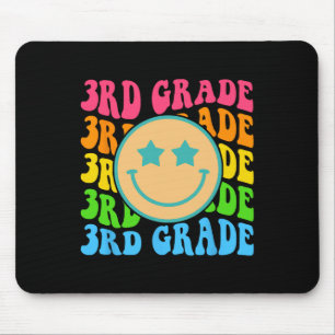 Groovy Third Grade Vibes Gesicht Retro Lehrer Byck Mousepad