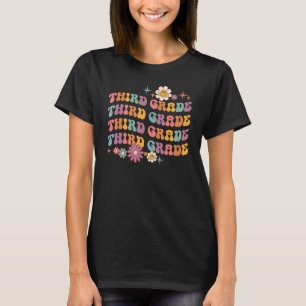 Groovy Third Grade Vibes Retro Kids Lehrer Rücken T-Shirt