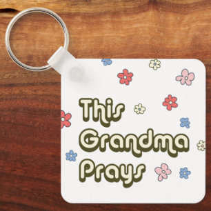 Groovy This Oma Prays Floral Schlüsselanhänger