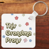 Groovy This Oma Prays Floral Schlüsselanhänger (Rückseite)