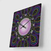 Groovy Time farbenfrohe Hintergrundbeleuchtung Swi Quadratische Wanduhr (Winkel)