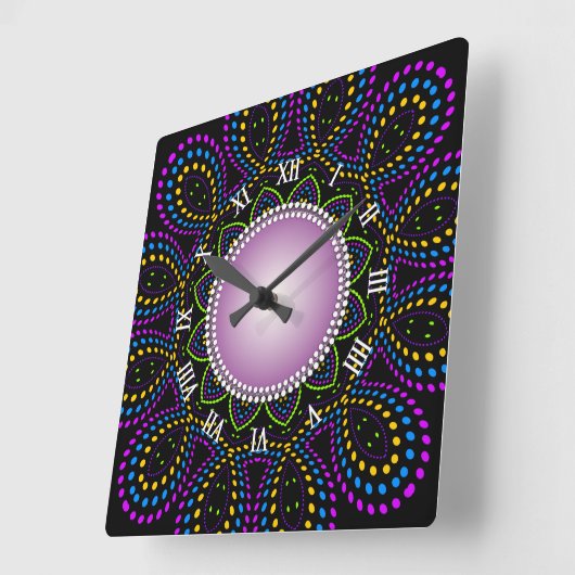 Groovy Time farbenfrohe Hintergrundbeleuchtung Swi Quadratische Wanduhr (Winkel)