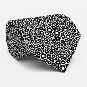 Groovy Tiny Black and White Daisies Neck Tie Krawatte