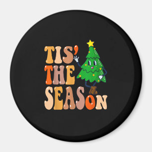 Groovy Tis The Season Weihnachtskiefer Magnet