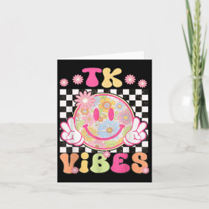 Groovy Tk Vibes First Day School Teacher Girls Karte