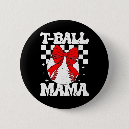 Groovy Tll Mama Softll T-ll Mama Karierte Mütter Button (Vorderseite)