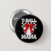Groovy Tll Mama Softll T-ll Mama Karierte Mütter Button (Vorne & Hinten)