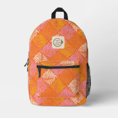 Groovy Topical Floral Add Logo Corporate Bedruckter Rucksack (Vorderseite)