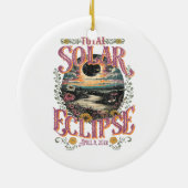 Groovy Total Solar Eclipse 8. April 2024 Astronomi Keramik Ornament (Hinten)