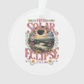 Groovy Total Solar Eclipse 8. April 2024 Astronomi Ornament (Vorderseite)