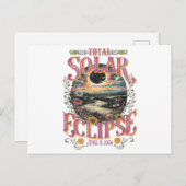 Groovy Total Solar Eclipse 8. April 2024 Astronomi Postkarte (Vorne/Hinten)