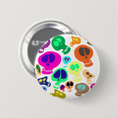 Groovy Totenköpfe Button (Vorne & Hinten)