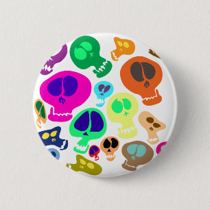 Groovy Totenköpfe Button