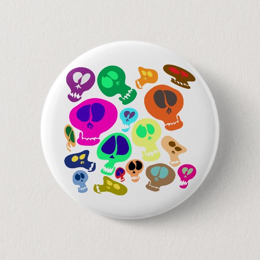 Groovy Totenköpfe Button (Vorderseite)