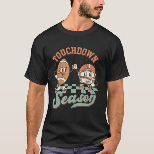 Groovy Touchdown Season Football Lightning Bolt Ga T-Shirt (Vorderseite)