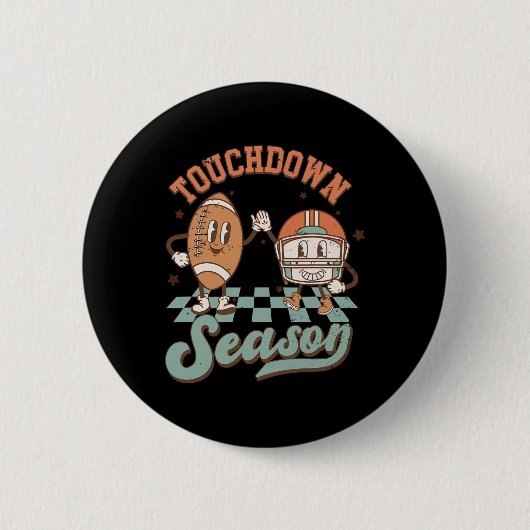 Groovy Touchdown Season Fußball Blitz Ga Button (Vorderseite)