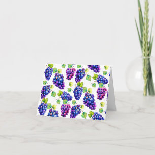 Groovy Trauben Aquarell Frucht gefaltete Einladung
