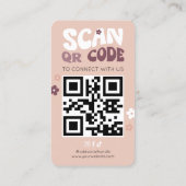 Groovy Trendy Social Media Scannable QR Code Visitenkarte (Rückseite)