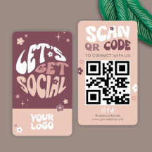 Groovy Trendy Social Media Scannable QR Code