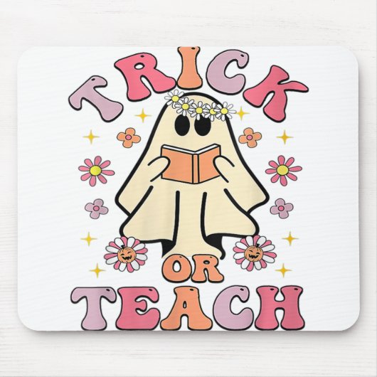 Groovy Trick oder lehren Ghost Lehrer Halloween Ko Mousepad (Vorne)
