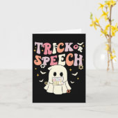Groovy Trick oder Speech Slp AAC Ghost Halloween C Karte (Gelbe Blume)