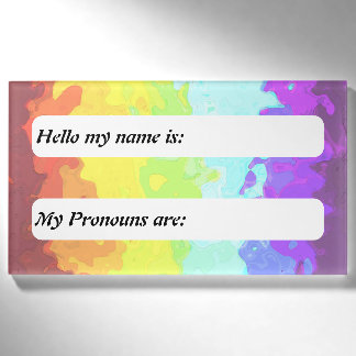 Groovy Trippy Boho Anpassbare Neurogender Pride Namenschild